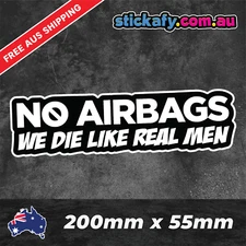 No Airbags Sticker - Funny Laptop Car Window Bumper JDM 4x4 decal 4wd Initial D