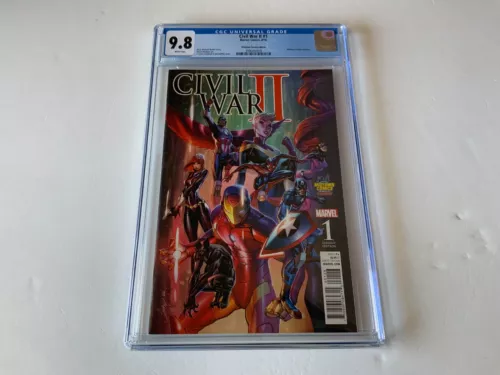CIVIL WAR II 1 CGC 9.8 MIDTOWN VARIANT BLACK PANTHER WIDOW MARVEL COMIC 2016 6K5