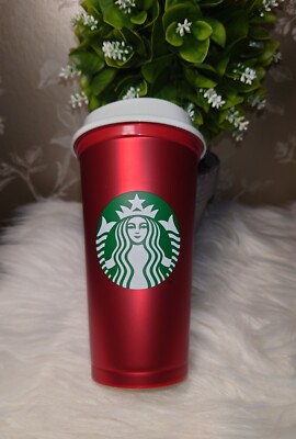 STARBUCKS 2023 Holliday Metalic Red Reusable Travel Cup (Grande 16 Oz), St0001