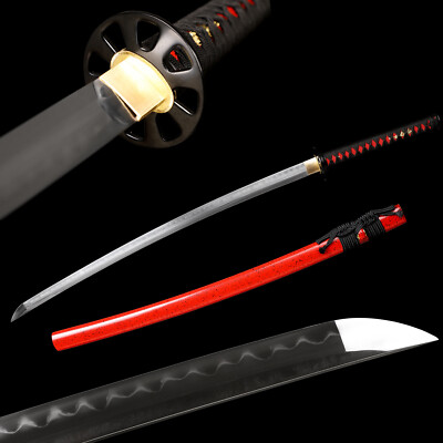 Clay Tempered T10 Steel Japanese Samurai Katana Sword Razor Sharp Real Hamon