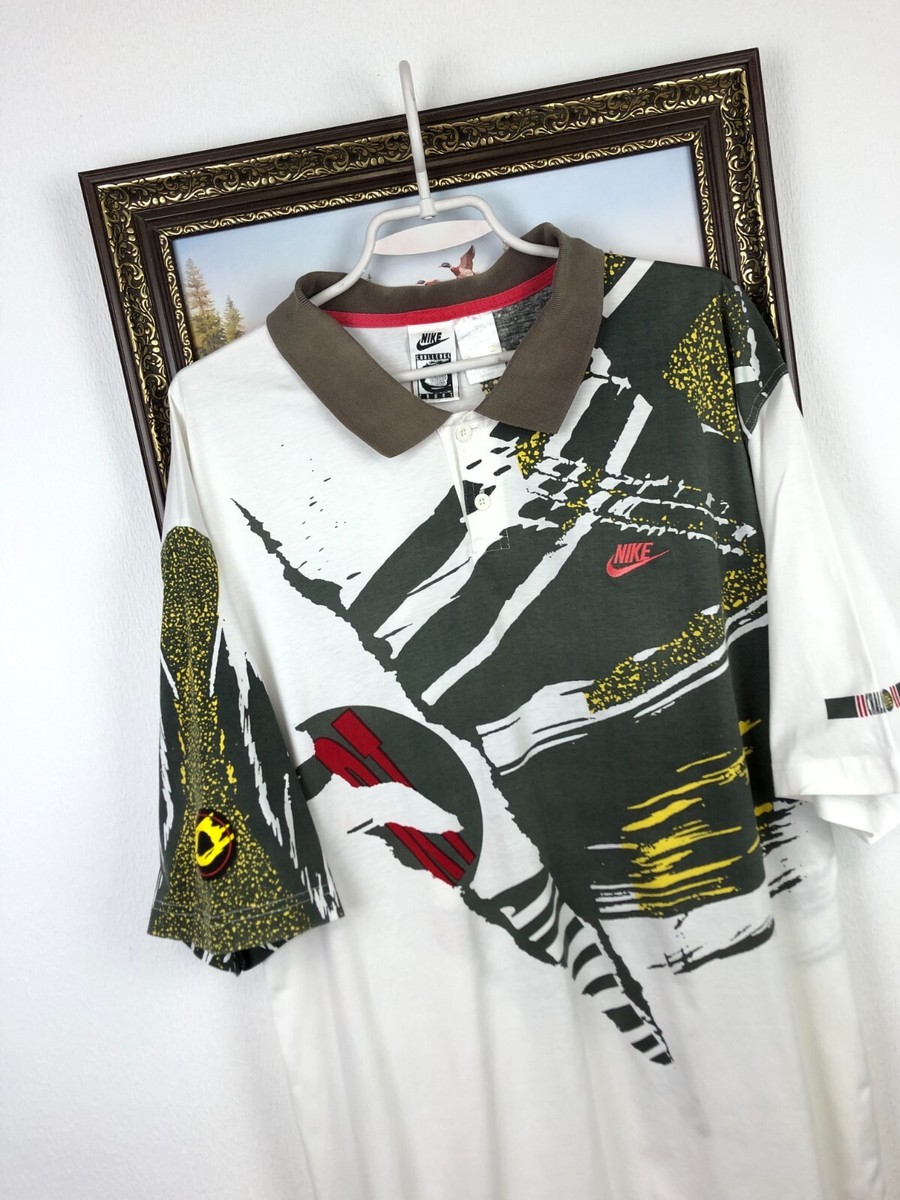 Vintage 90's Nike Challenge Court Andre Agassi Tennis Polo Shirt