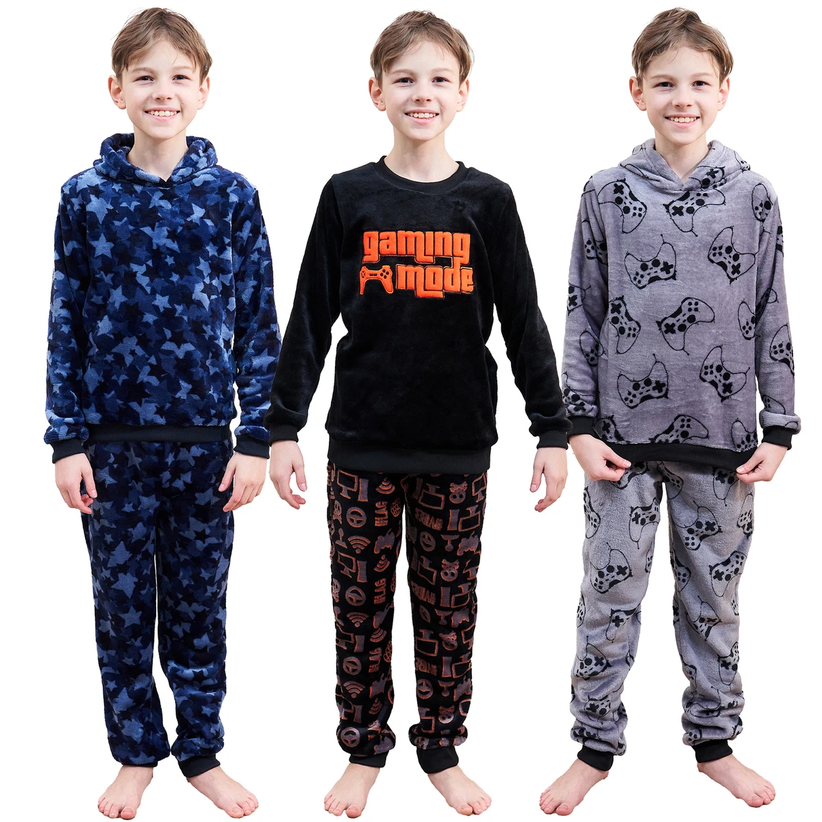 Boys clearance fleece pyjamas