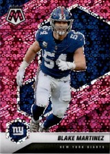 2021 Panini Mosaic #153 Blake Martinez No Huddle Prizm Pink #/20 New York Giants
