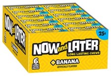 24x Now And Later Long Lasting Chews Banana Flavored Candy 26g American Candy