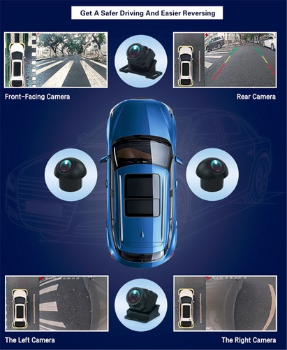 Cámara de Retroceso 4 Piezas para Coche Android GPS Radio con Sistema de Visión 3D 360° Envolvente - Imagen 11 de 11