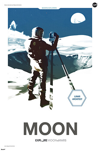 NASA Scientific Astronomy JPL Moon to Mars Lunar Architect Poster 24x36 - Bild 1 von 1