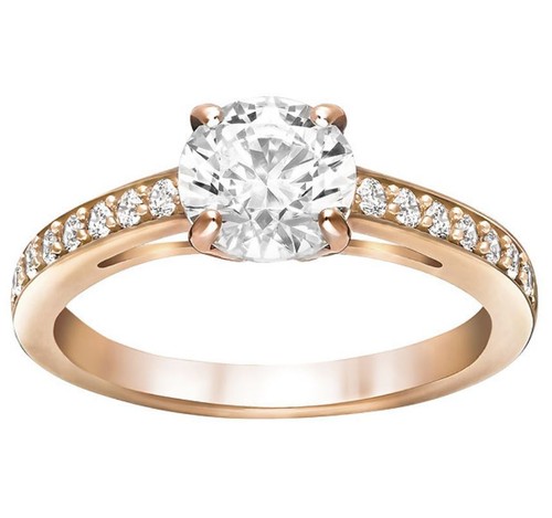 Swarovski Attract Round Ring Rose Gold-PVD Crystal Option Size:8/L/58, 9/XL/60 - Picture 9 of 14