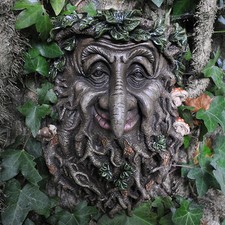 LARGE Wise Tree Man Garden Wall Plaque GreenMan Ornament Sculpture NEW 39675