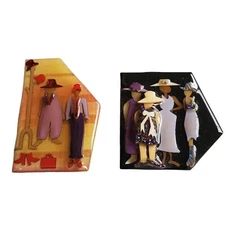 Red Hat Lady Society Pin Pins Brooch Red Purple 