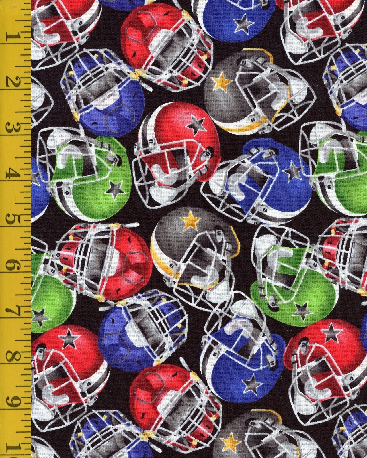 For The Love Of the Game Football Helmets Sports Fabric Cotton Blank By The Yard