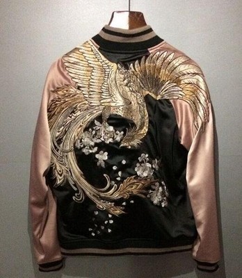 New Mens Japanese Embroidered Sukajan 