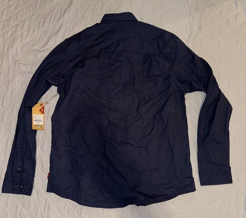 NEW Men's John Browning Button Front Shirt Size Large NWT Navy Blue - Picture 4 of 4