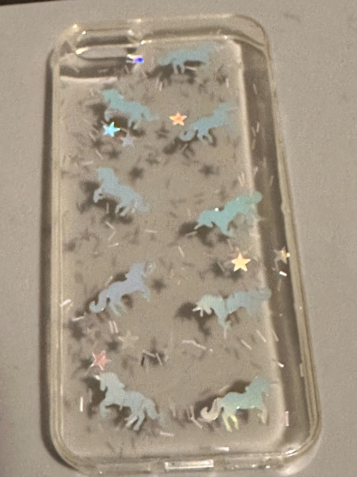 NUEVO iPhone 5 5S SE Funda Transparente con Iridiscencia Cambio de Color Unicornios Caballos Foto 3 de 4