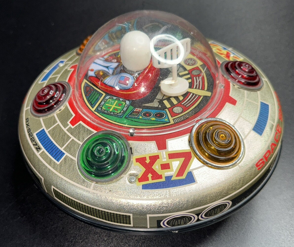 Space Ship UFO X-7 Masudaya Japan Vintage Tin Toy Galactic Space Ship UFO X-7 Masudaya Japan Vintage Tin Toy Galactic