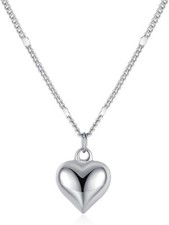 925 Sterling Silver Love Heart Pendant Necklace Jewelry Gift for Women Girl