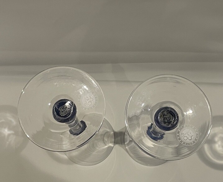 2VTG Martini and Rossi Asti Millennium 2000 Crystal art Glass