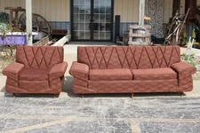 Original Vintage Atomic Age MCM 1950's Sofa Couch & Chair Livingroom Set NICE