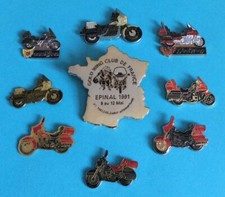 LOT 8 PIN'S GOLD WING HONDA + BROOCH FRENCH CLUB 1991 FRANCE MAP CHAT Botté CAT