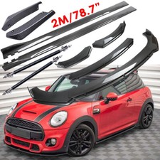 Glossy Black PU Body Kit For Mini Cooper - Front/Rear Lips & Side Skirts (8pc)