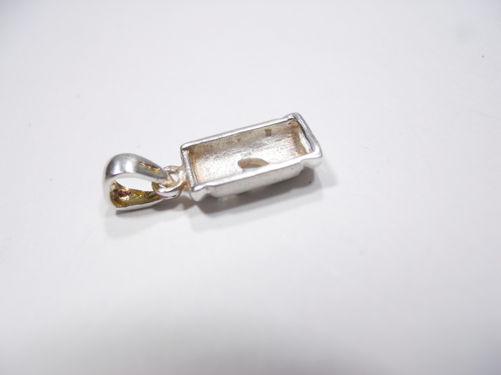 VINTAGE RECTANGULAR OPEN HEART CLEAR STONE STERLI… - image 3