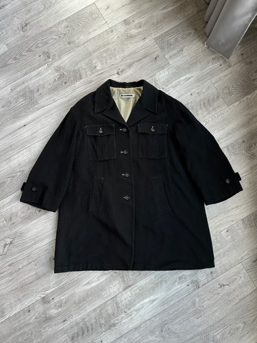Jil Sander vintage women's wool angora black pockets coat Size: XL - Picture 2 of 16