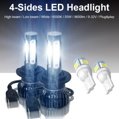 For Honda CBR1000RR 2005-2016 CBR600RR 2003-2016 6500K LED Headlight Bulbs