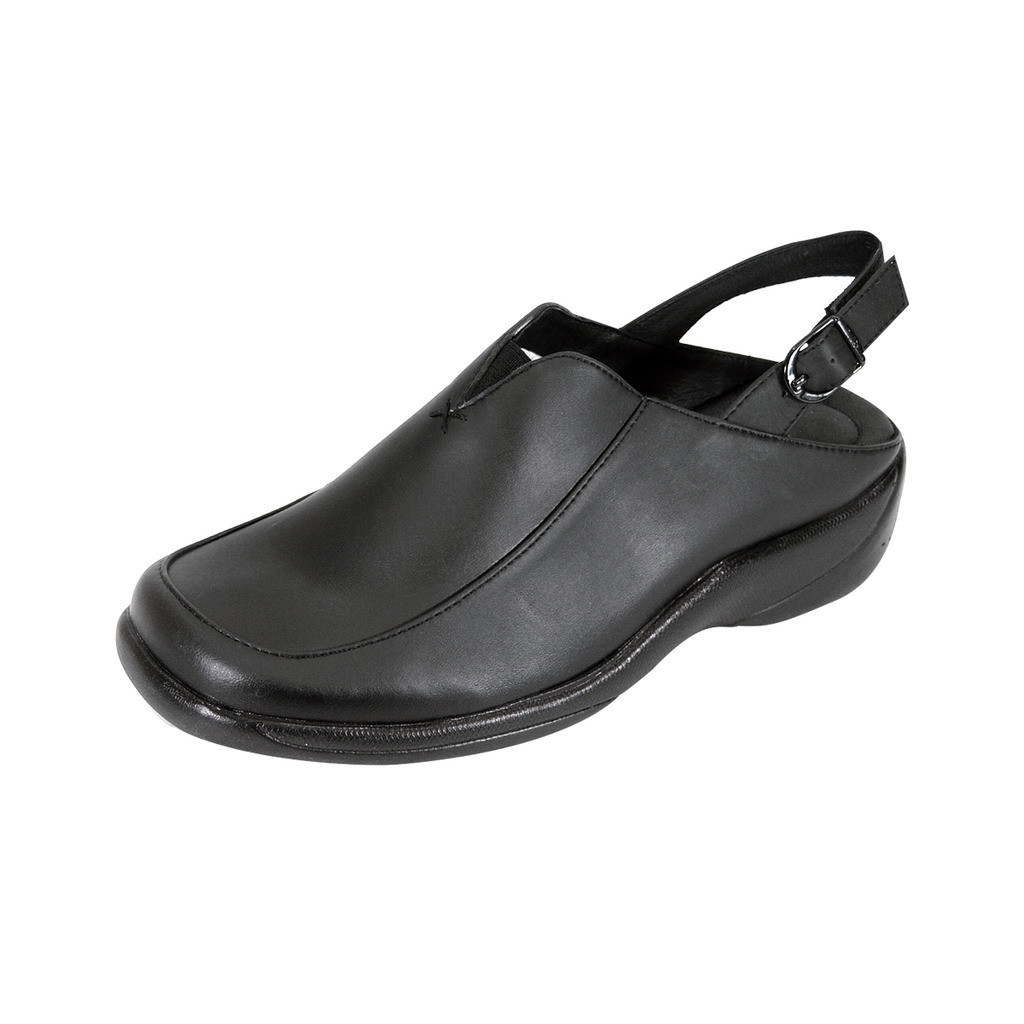 Zuecos Ingrid de cuero de ancho ancho ancho para mujer COMODIDAD 24 HORAS