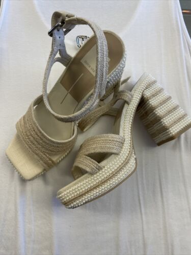 NWOB Women's Dolce Vita Anira Pearl Platform Sandal in Ivory Pearls 8