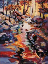 Ceramic Tile Mural Backsplash Cullar Mountain Stream Landscape Art WC119