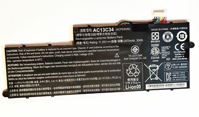 BATERIA AKKU BATTERY 11.25V 30Wh AC13C34 ACER ASPIRE V5-122P V5-132P V3-111P