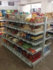 Tegometall Bio Marché Regal Gondelregal Lebensmittelregal Süsswarenregal 1m 7035