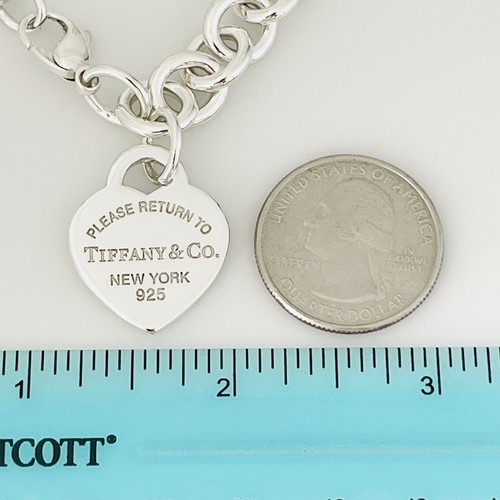 Please Return to Tiffany Heart Tag Charm Bracelet Tiffany with Blue Box or Pouch - Picture 12 of 12
