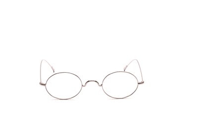 Ovale Brille Metall in Silber mit Schläfenbügeln, ohne Pads in 40 - 20 mm