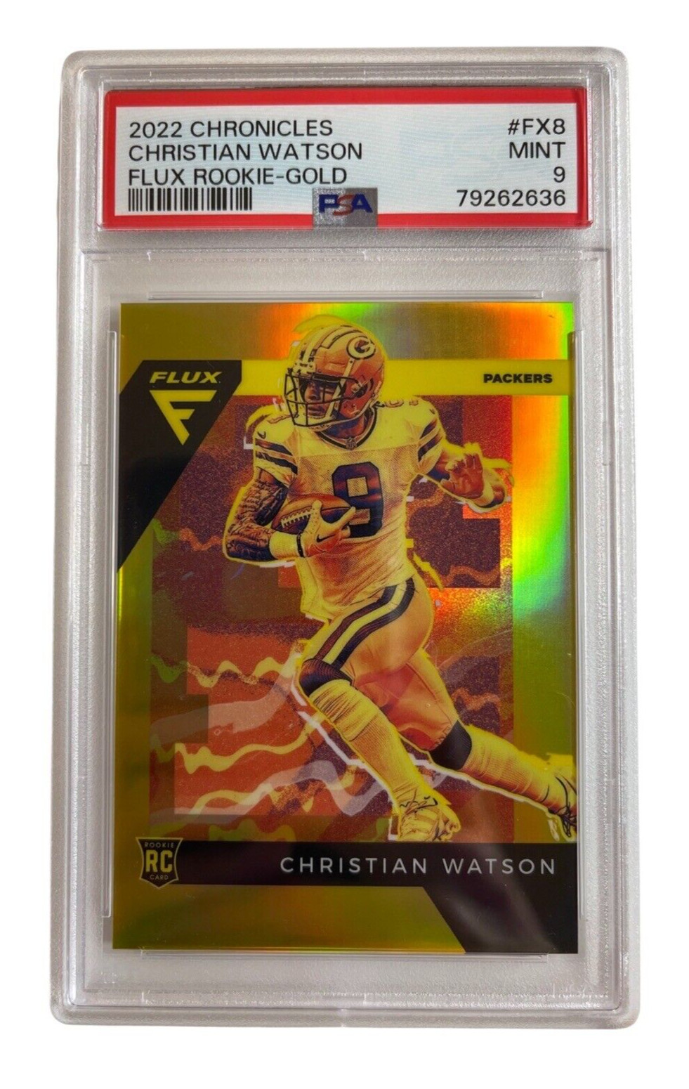 Christian Watson Panini Chronicles Flux Rookies #FX8 Gold