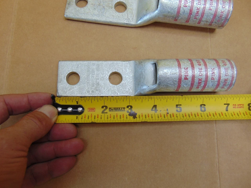 (2) Burndy Two Hole Hylug Copper Compression Lug 750 kcmll 1/2 Stud Size 1-3/4 H - Image 2 of 4