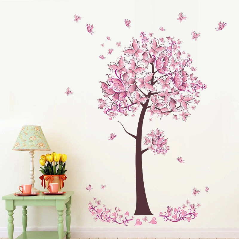 Kinder Schmetterlinge Baum Wandtattoo Wandsticker Wandaufkleber Deko Sticker - Bild 1 von 4