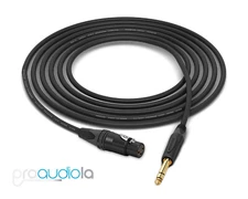 Mogami 2552 Cable | Neutrik Gold XLR-F 1/4" TRS | Black 3 Feet | 3 Ft. | 3'