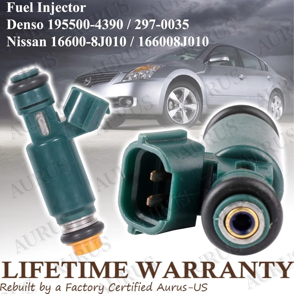 Inyectores de combustible X4 OEM DENSO para 2002 2003 2004 2005 2006 Nissan Sentra 2,5 L I4 Foto 3 de 4