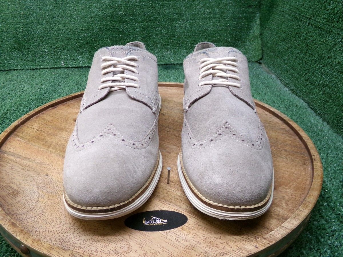 Cole Haan Original Grand Wingtip Oxford Shoes Gray Suede  display picture 3