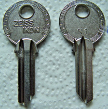 2 stück ZEISS IKON Originalschlüssel Rohling  N1 kurz
