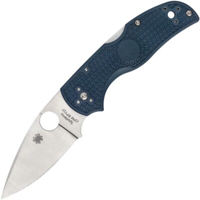 Spyderco Native 5 Back Lock Knife Blue FRN Handle Plain CPM SPY27 Blade C41PCBL5