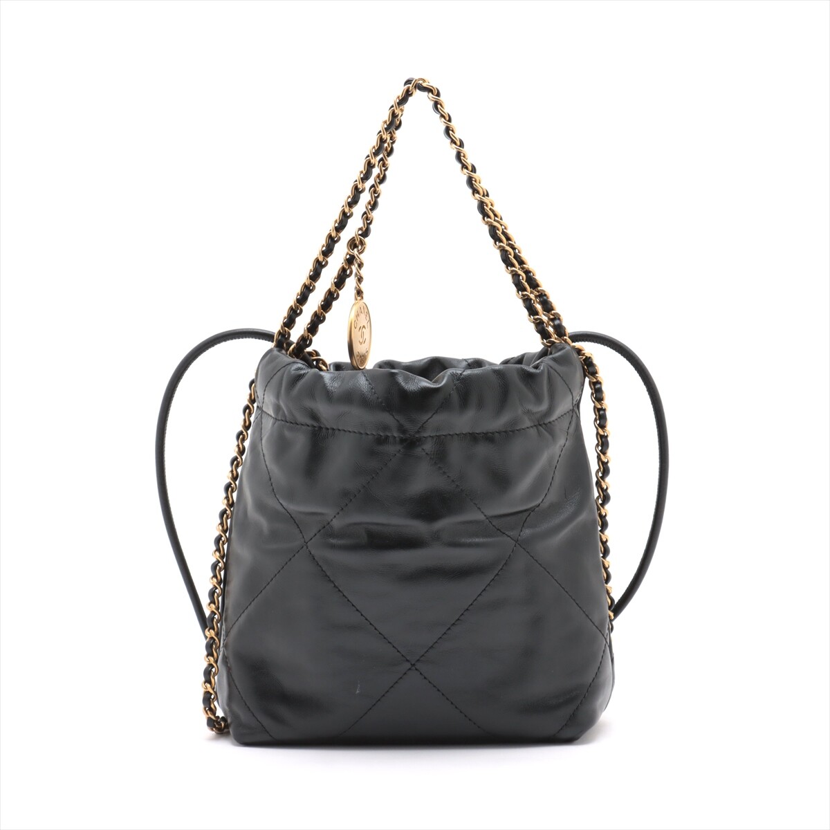 CHANEL シャネル22 ミニハンドバッグ ブラックメタル CHANEL 22 ミニ ハンドバック ブラック 黒[AS3980 B08872 94305