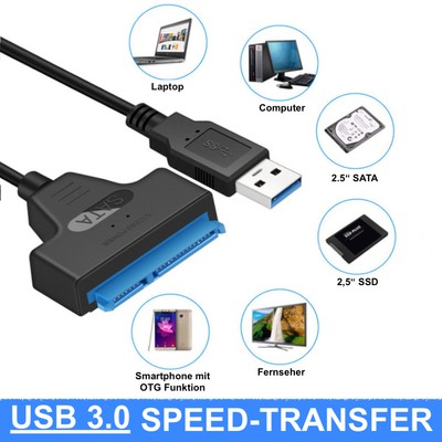 USB 3.0 auf SATA 2.5 Zoll Adapter Kabel mit UASP Support HDD SSD Festplatten