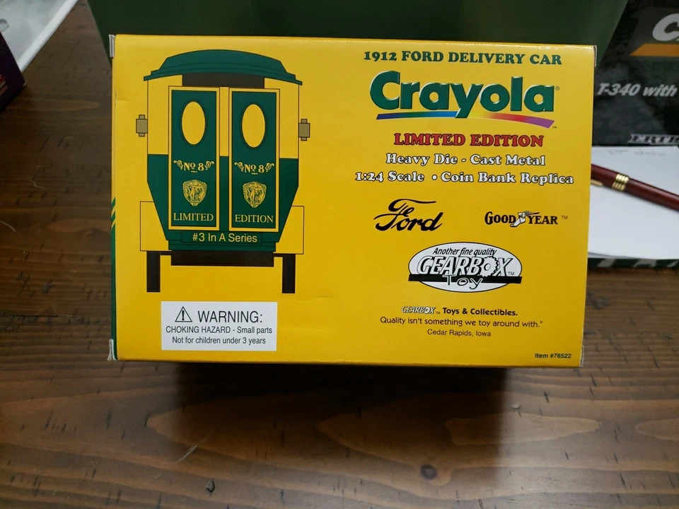 Crayola 1912 Ford Delivery Car Coin Bank 1:24 Diecast Gearbox Limited Edition - Image 4 of 4