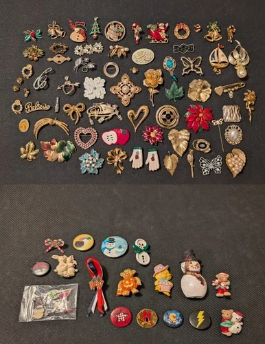 Vintage Costume Jewelry Lot JL9, Pins