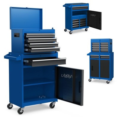 DREAMADE 5-Drawer Tool Chest Combo, Rolling Cabinet w/Detachable Blue 