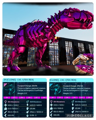 ark survival ascended pve SOLID ID211 LEVEL 1 TEK REX ZUCHTPAAR KLONE