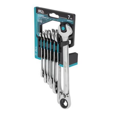 #ad Hb 7 Piece Ratchet Wrench Set Wgm002 U 90T 120T Non Slip Reversible Metric $124.70