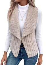 Damen Herbst und Winter Lässige Einfache Ärmellose Plüschweste Weste Jacke 6230