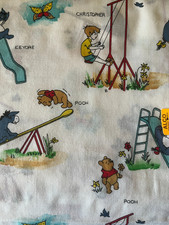 Vintage 70s Pooh Christopher Robin Playground Fabric Sears Disney 3 Yards ALCO